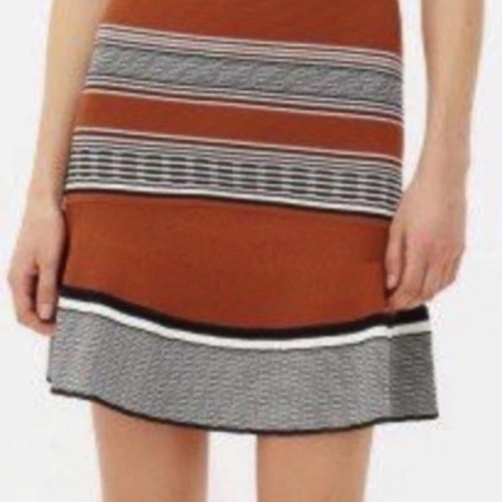 Sandro Paris Striped Ribbed Mini Skirt